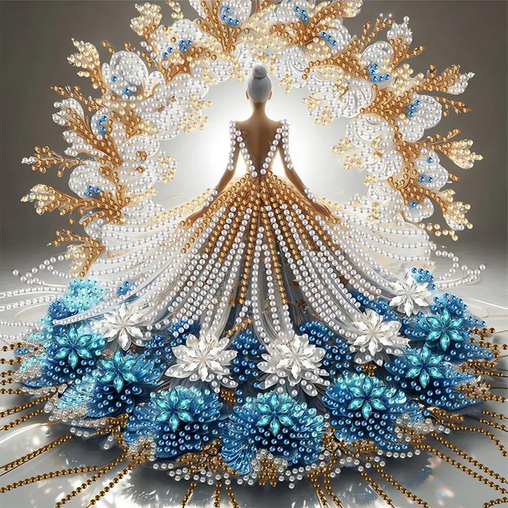 5D DIY Partial Special Shaped Drill Diamond Painting Kit Girl Decoration 30x30cm