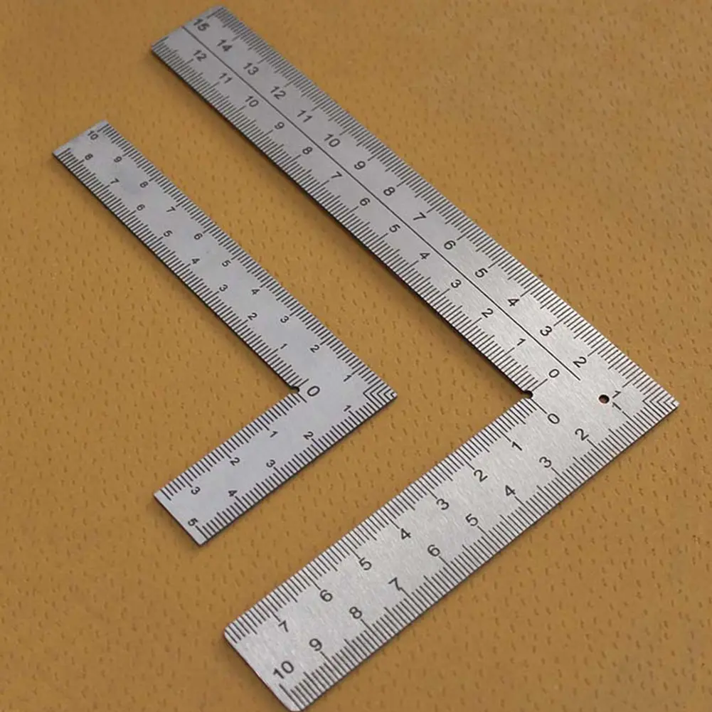 2Pcs Mini Right Angle Ruler Stainless Steel Measuring Layout Tool Precision Building Framing Gauges Mini Framing Ruler