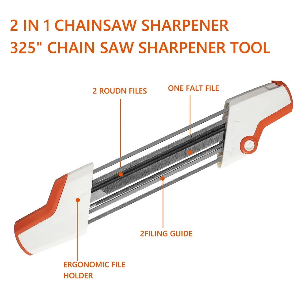 2 In 1 Chain Sharpener ChainSaw Grinding Tool Ergonomic Manual Chainsaw Sharpener Safe for 325'' Filing Chainsaw File Grind Tool