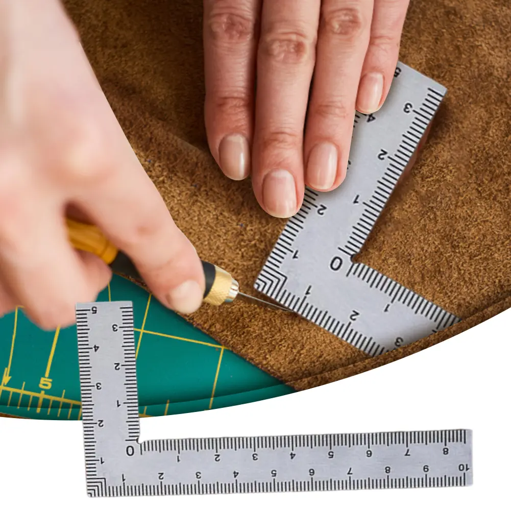 2Pcs Mini Right Angle Ruler Stainless Steel Measuring Layout Tool Precision Building Framing Gauges Mini Framing Ruler