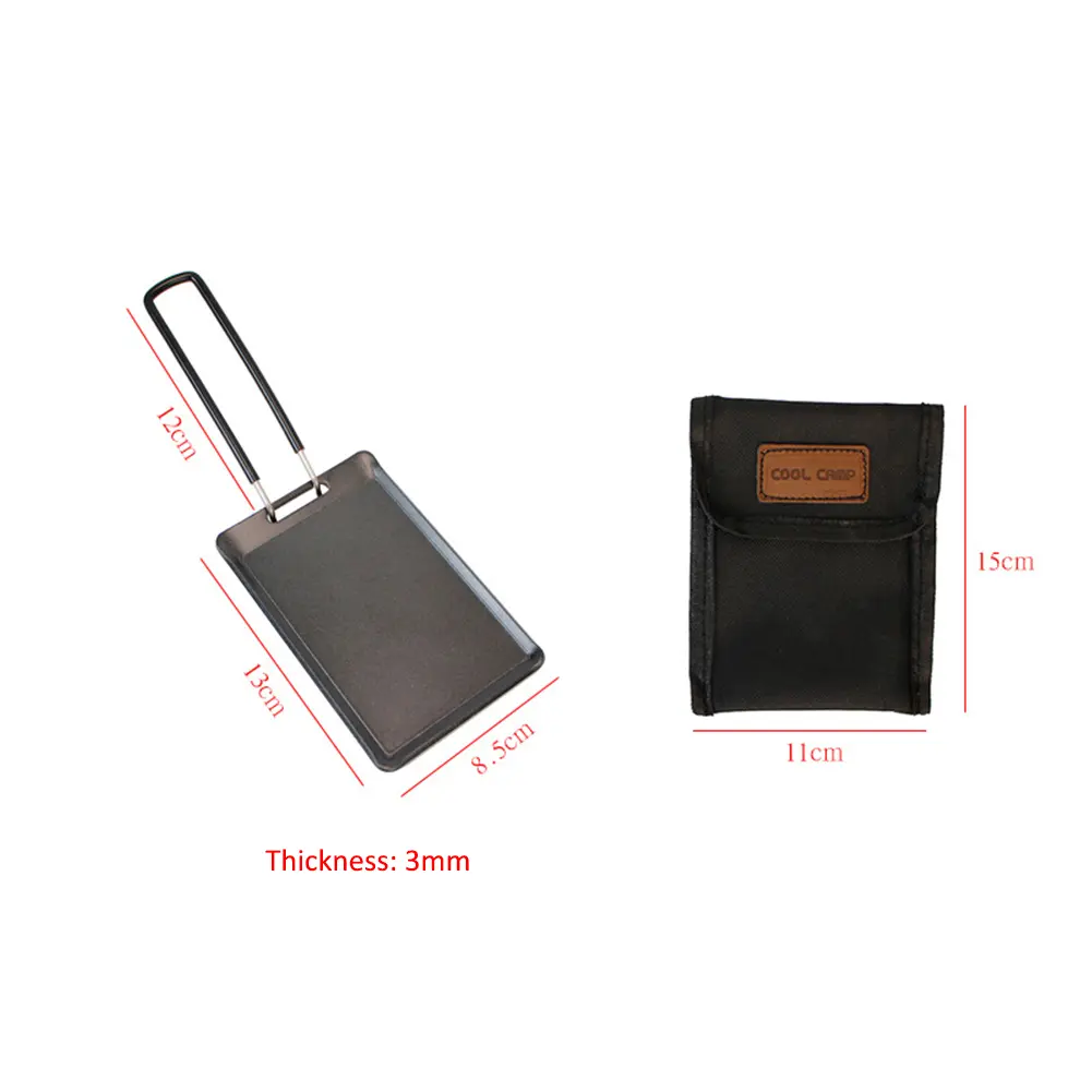 Rectangular Grill Pan with Detachable Handle Camping Frying Pan Multi-Purpose Baking Dishes Pans Outdoor Camping Cookware