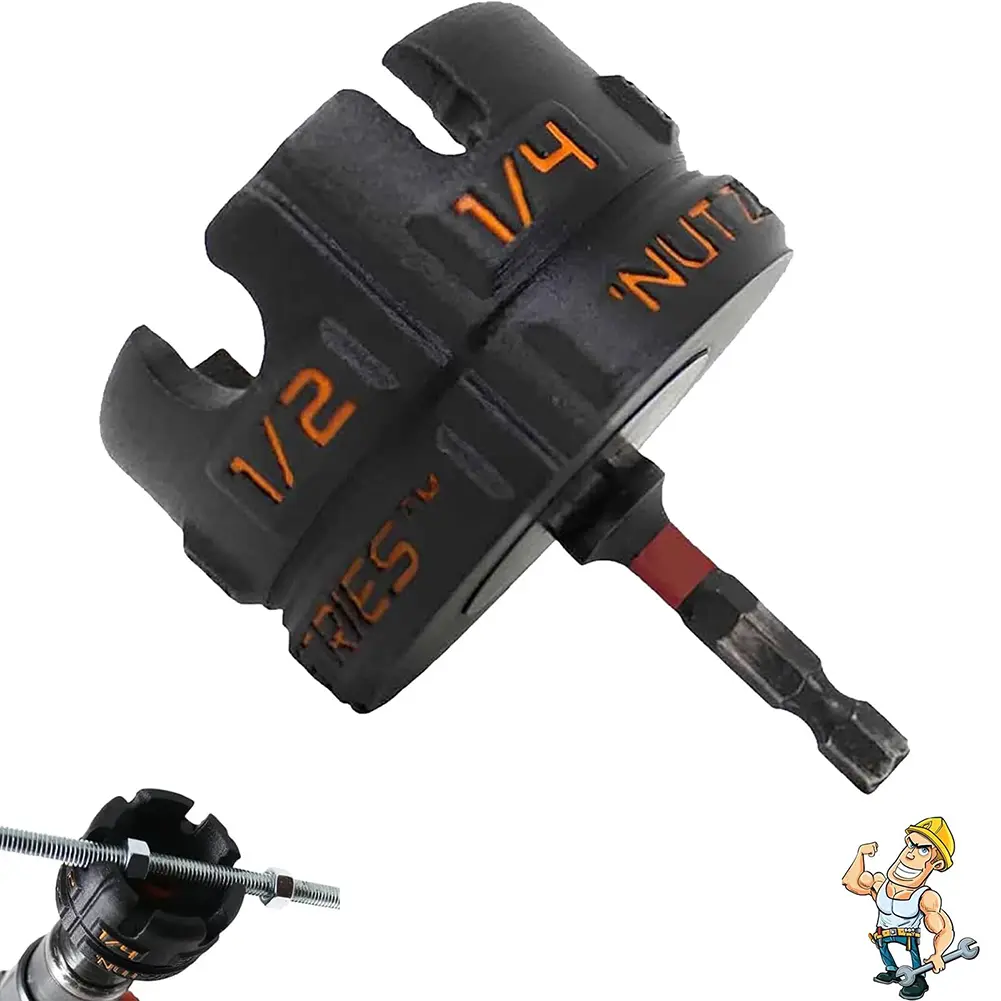 Nut Zip Drill Attachment Wear Resist Hex Shank Nut Driver Extractor Portable Bolt Extractor Tool for Fast Nut and Bolt Removal