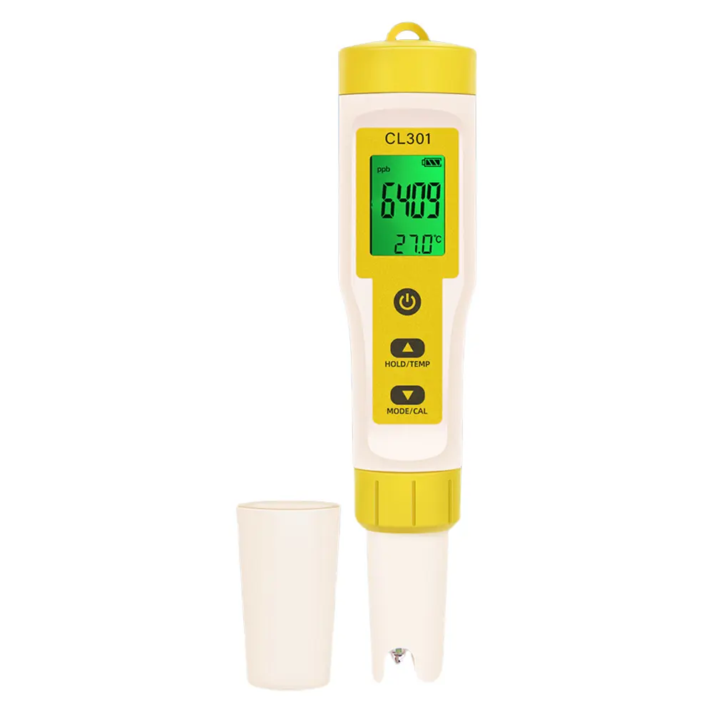 3 In 1 Intelligent Chlorin Meter Digital Display CL/H2/TEMP Test Meter Auto Calibration Pool Residual Chlorine Tester for Pools