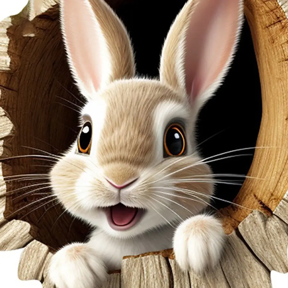 2025 Spring Easter Door Sign Reusable Cute Rabbit Animal Welcome Plaque Rustic Bunny Hanging Pendant for Holiday Front Door Wall