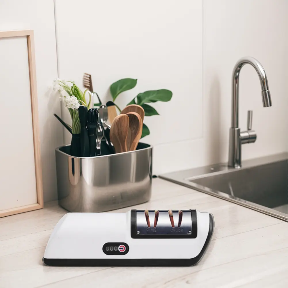 Electric Knife Sharpener Knife Sharpening Station 2 Stages Knife Sharpener Tool Rechargeable Knife Sharpener for Kitchen Knives