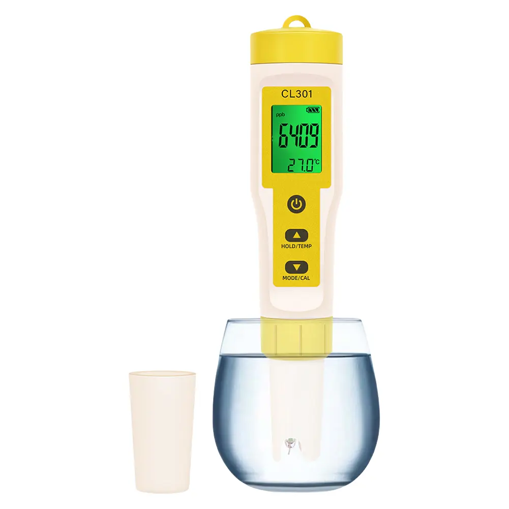 3 In 1 Intelligent Chlorin Meter Digital Display CL/H2/TEMP Test Meter Auto Calibration Pool Residual Chlorine Tester for Pools