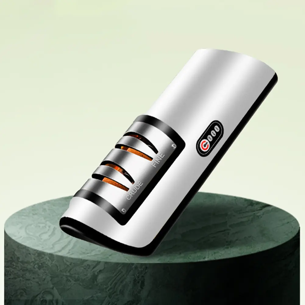Electric Knife Sharpener Knife Sharpening Station 2 Stages Knife Sharpener Tool Rechargeable Knife Sharpener for Kitchen Knives