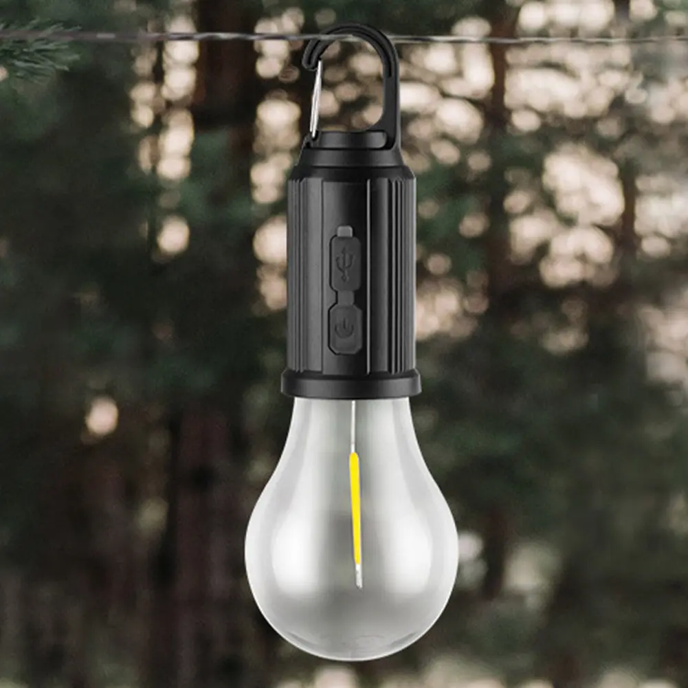 Solar Powered LED Camping Lamp USB Charging LED Lighting Lantern Waterproof BBQ Atmosphere Light 4 Gears for Outdoor BBQ Camping