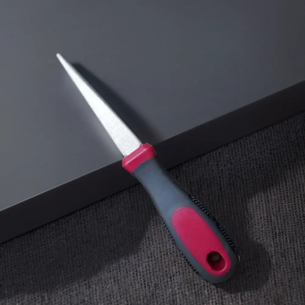 Double Side Flat Curved Hand Sharpener with Non-Slip Handle Diamond Blade Sharpener Metal Diamond Knife Sharpener Home Supplies
