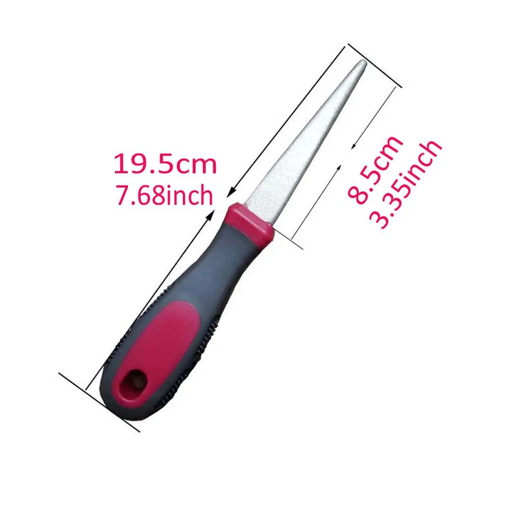 Double Side Flat Curved Hand Sharpener with Non-Slip Handle Diamond Blade Sharpener Metal Diamond Knife Sharpener Home Supplies