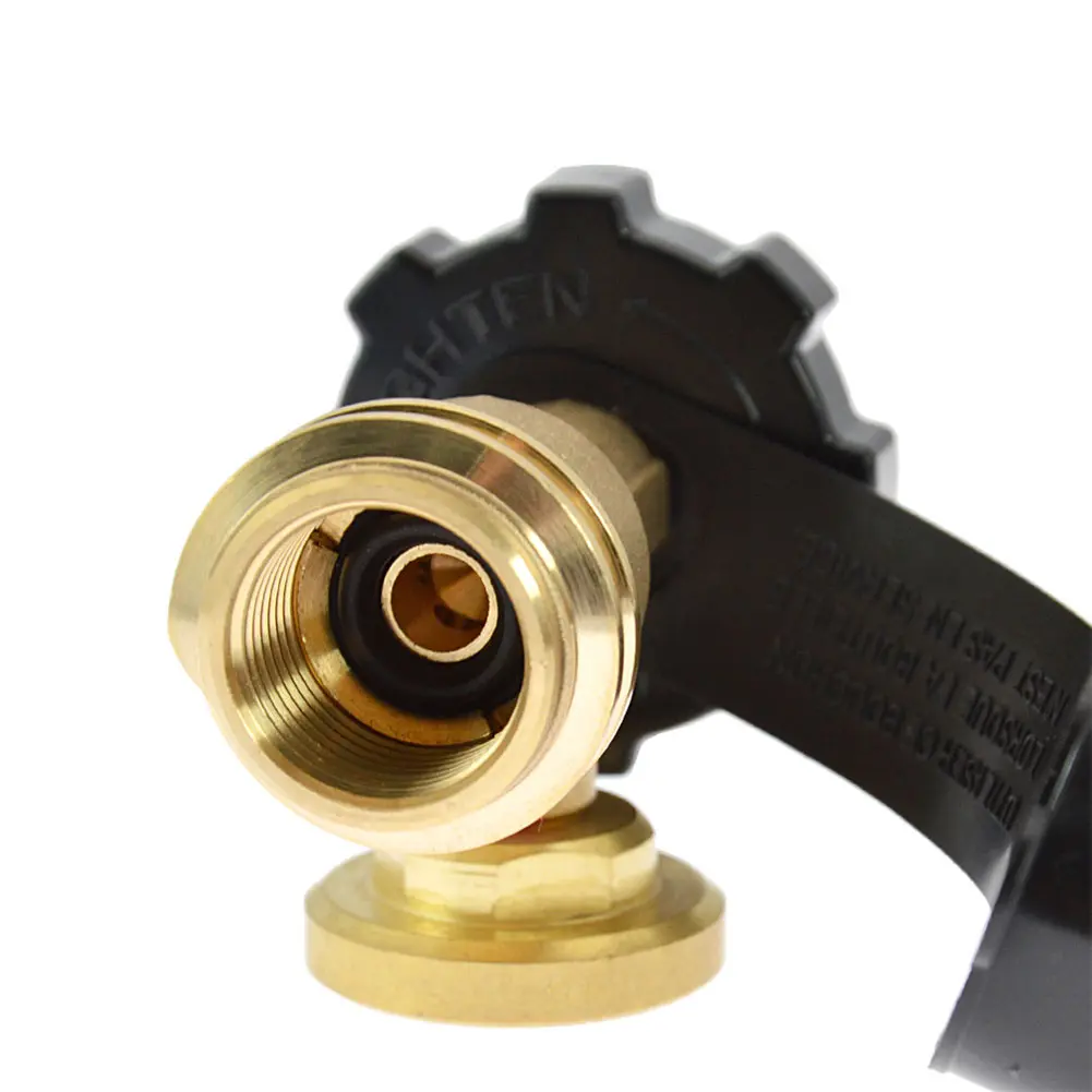 POL Propane Tank Adapter with Gauge Converts POL LP Tank Service Valve To QCC1/Type 1 for Propane Cylinder BBQ Gas Grill Heater