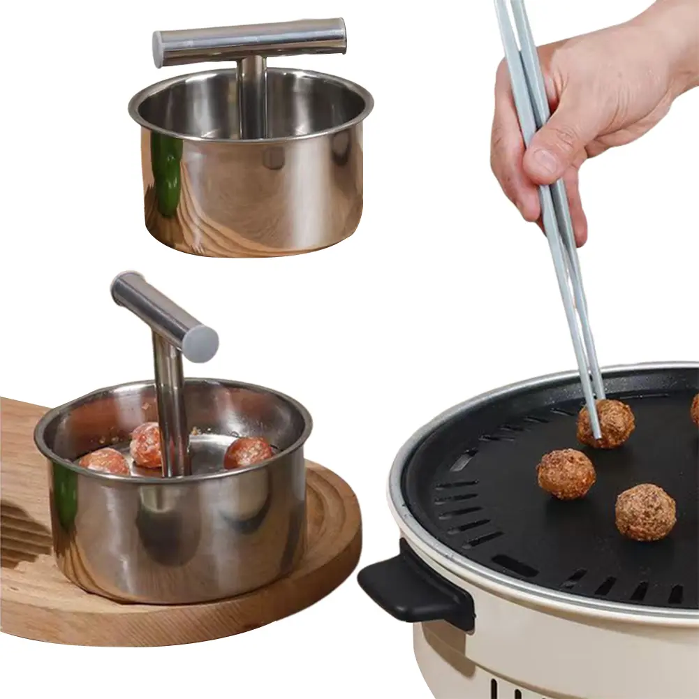 6/12 Holes Manual Meatball Shaper Stainless Steel Meatball Maker Mince Ball Shaper Meatball Press Mould Kitchen Tool Accessories