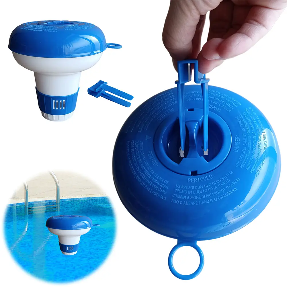 Floating Chlorine Dispenser Swim Pool Chlorine Floater with Clip Chlorine Floating Water Cleaner for Purify Swimming Pool Water