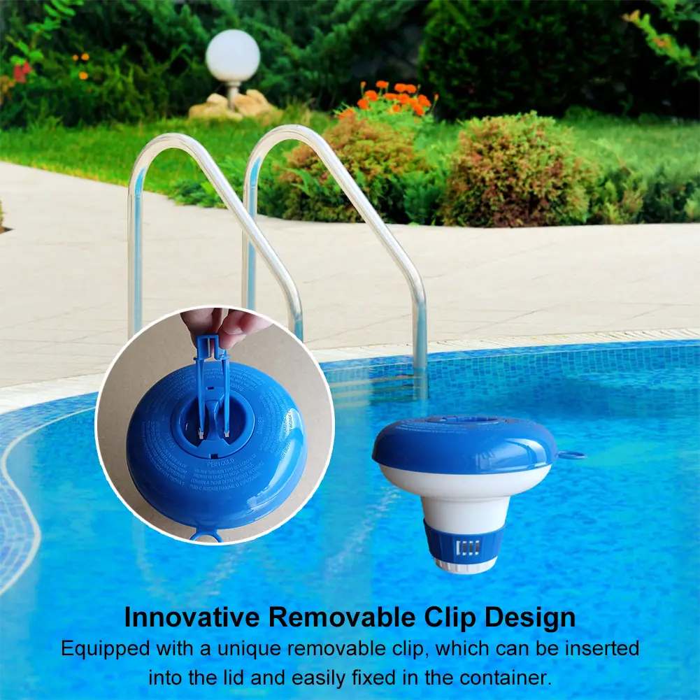 Floating Chlorine Dispenser Swim Pool Chlorine Floater with Clip Chlorine Floating Water Cleaner for Purify Swimming Pool Water