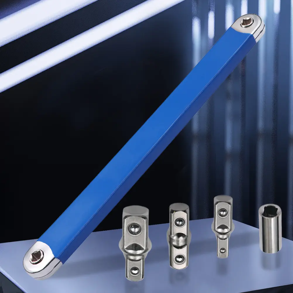 Professional Offset Extension Wrench with 1/2 1/4 3/8in Drive Adapters Tight Spaces Extension Tool Combination Torque Wrench
