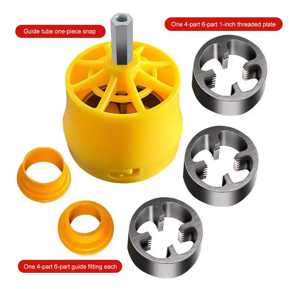 PVC Pipe Threader Kit with 3Dies 1/2 3/4 1inch Easy OperatingPPR Pipe Tap Die Set Pipe Threader Plumbing Tool for Electric Drill