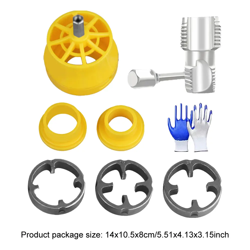PVC Pipe Threader Kit with 3Dies 1/2 3/4 1inch Easy OperatingPPR Pipe Tap Die Set Pipe Threader Plumbing Tool for Electric Drill