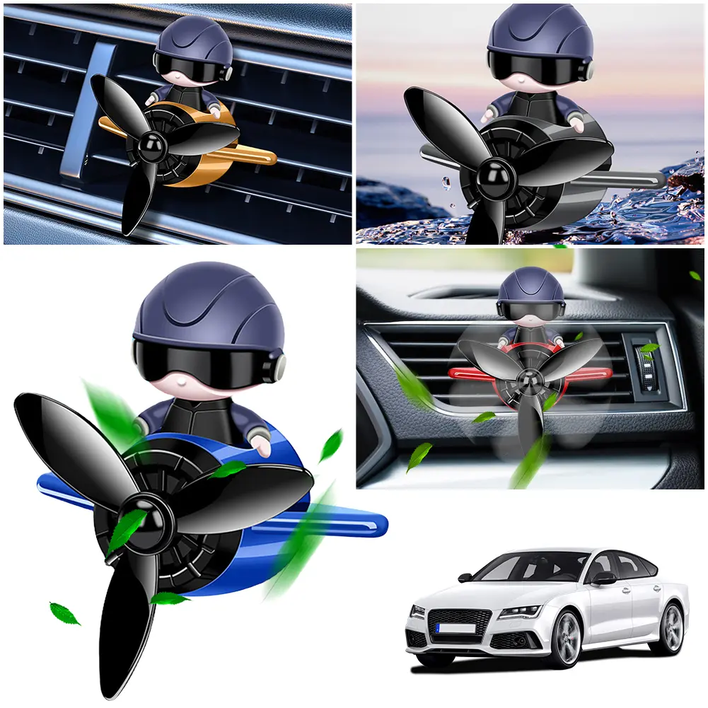 Mini Astronaut Car Aromatherapy Astronaut Air Outlet Car Aromatherapy Pilot Rotating Propeller Fragrance Decoration Accessories