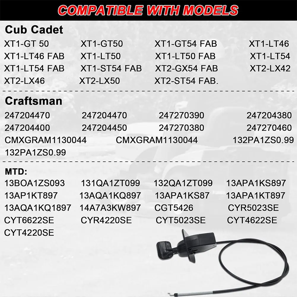 Lawn Tractor Choke Cable OE 946-05098C Lawn Tractor Throttle Control Cable for Cub Cadet XT1-GT50 GT54 LT46 LT50 ST54