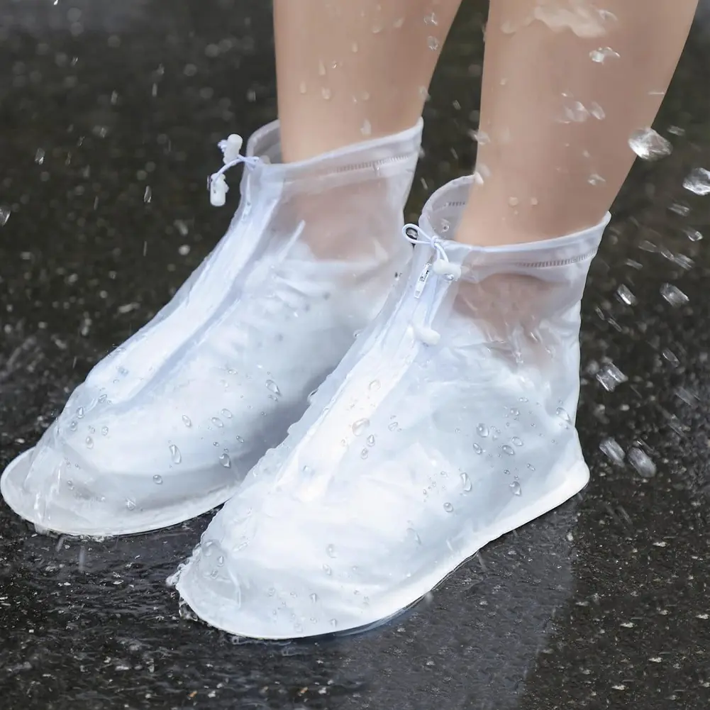 5 Pair Water Resistant Overshoes Non Slip Shoe Protectors Covers Adjustable Rain Boot Shoe Cover Drawstring for Men Women Kids
