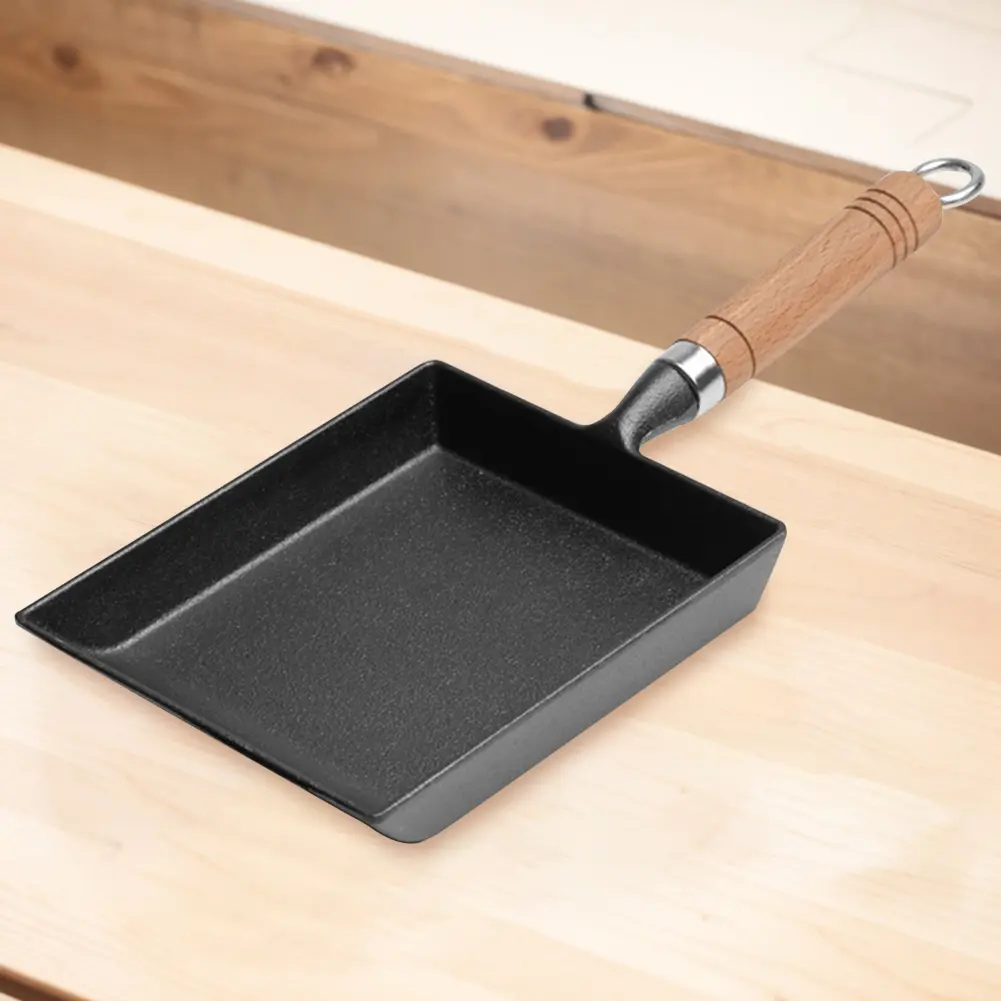 Cast Iron Egg Frying Pan Non-Stick Tamagoyaki Pan Rectangle Mini Egg Frying Pan Thickened Omelette Tamagoyaki Frying Pan