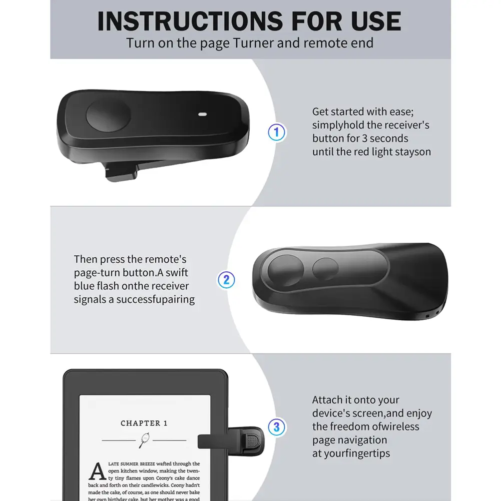 Remote Control Page Turner Page Turner Clicker Phone Camera Video Record Remote Triggers Clicker Page Turner Kindle Accessories