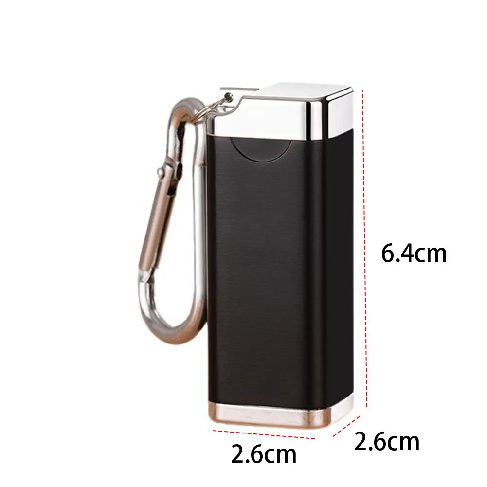 Handheld Ashtray Multi-Function Outdoor Cigarette Holder with Brush Carabiner Ashtray Metal for Outdoor Travel