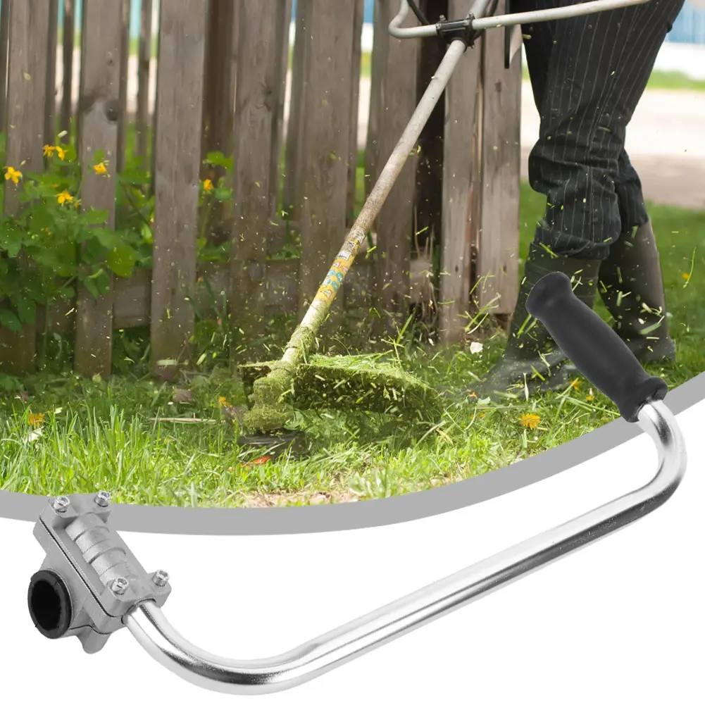 Lawn Trimmer Handle Grip Ergonomic Non-slip Trimmer Handlebar Handle Stainless Steel for Lawn Care Landscaping Yard Trimming