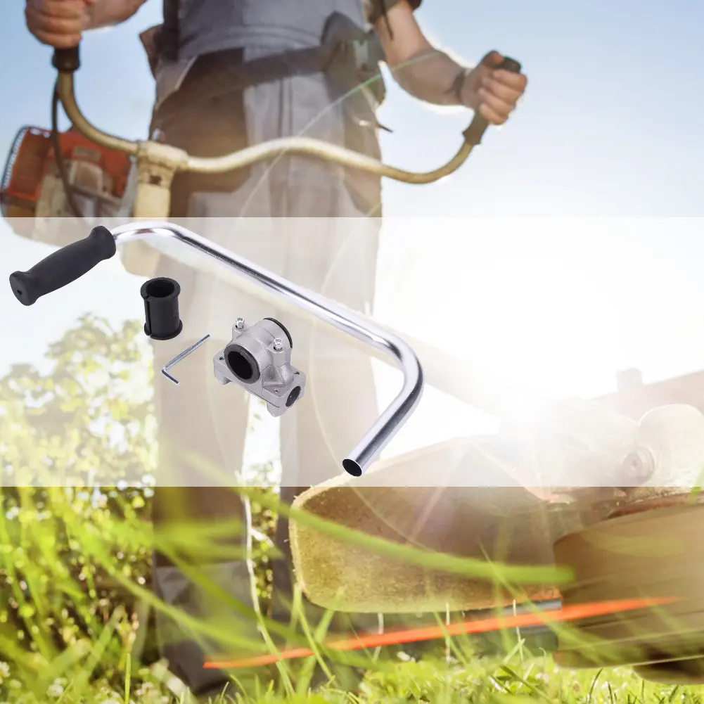 Lawn Trimmer Handle Grip Ergonomic Non-slip Trimmer Handlebar Handle Stainless Steel for Lawn Care Landscaping Yard Trimming