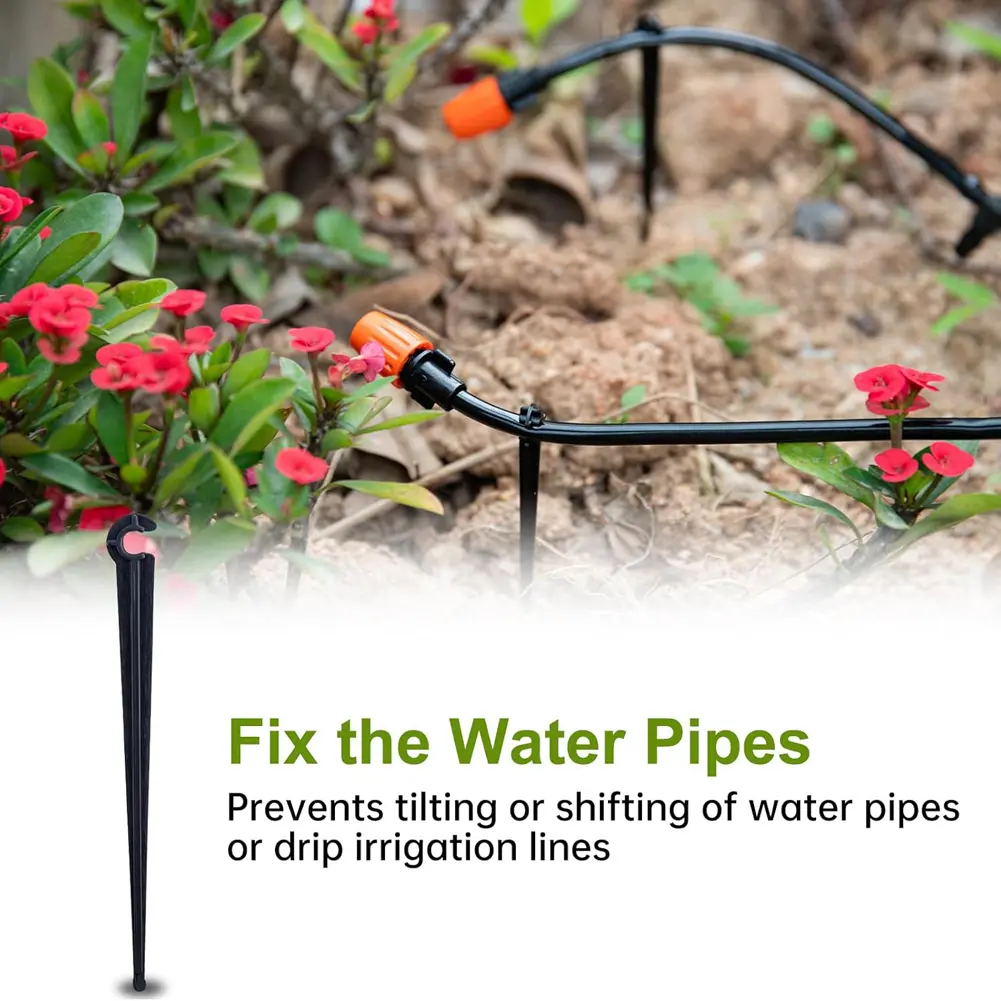 500Pcs Fixing Pole Multi-Function Garden Ground Rod Hose Support Rod Drip Irrigation Stem Holder for Vegetable Herbs Garden