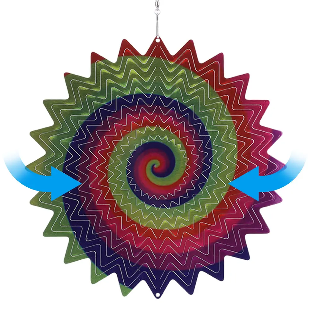 3D Mandala Wind Spinner Reflective Pendants Stainless Steel Wind Spinner Metal Hanging Wind Spinner for Indoor Outdoor