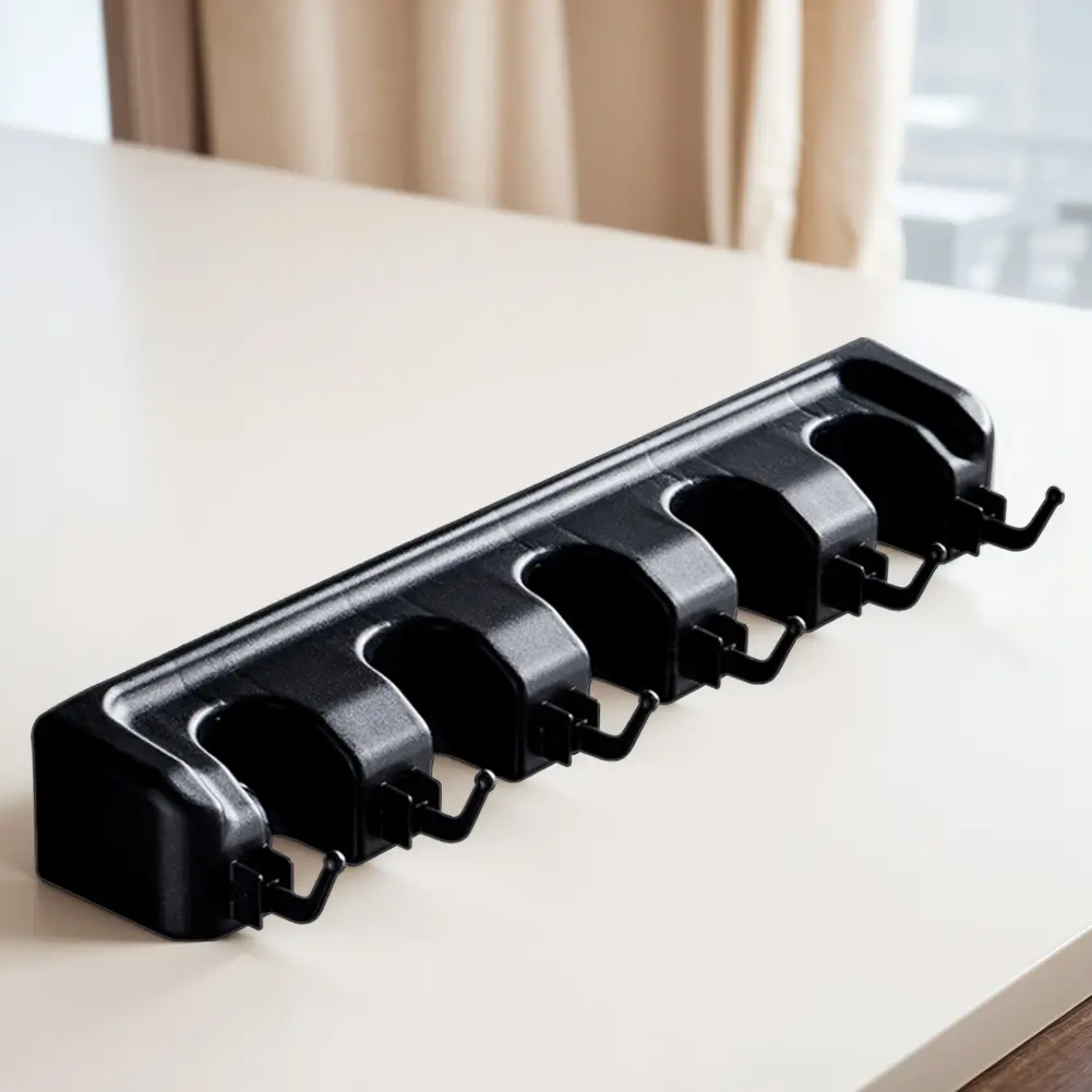 Broom and Mop Holder Garden Tool Organizer 5 Position 6 Hooks Hanger Mop Organizer Hook Broom Storage Hook for Garden Garage