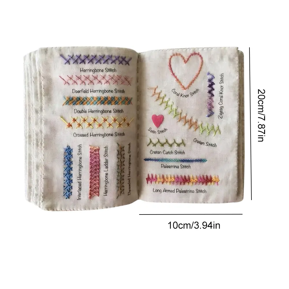 DIY Mini Sewing Book Kit Stitch Book Creative Embroidery Stitch Book Embroidery Instructions Book for Embroidery Lovers Beginner