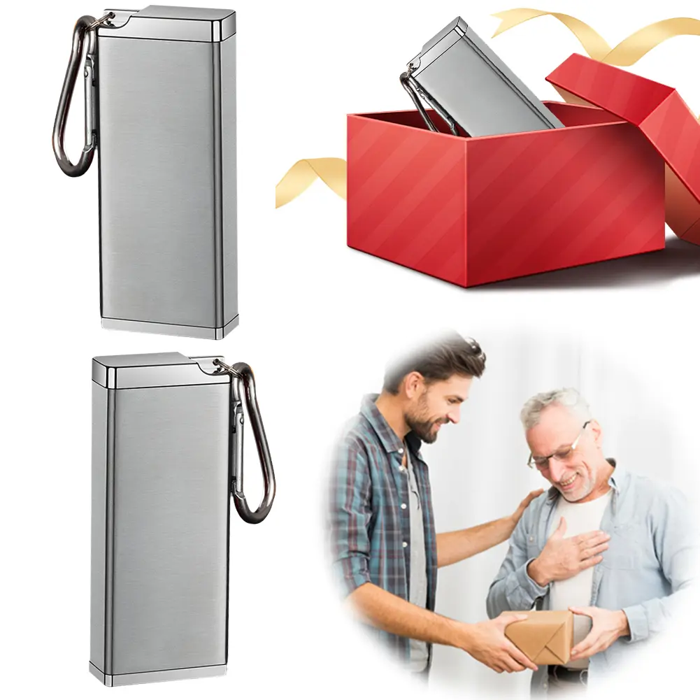 Cigarette Ashtray Holds 8 Cigarette Cigarette Container Multi-Function Cigarette Storage Case with Carabiner for Home Office