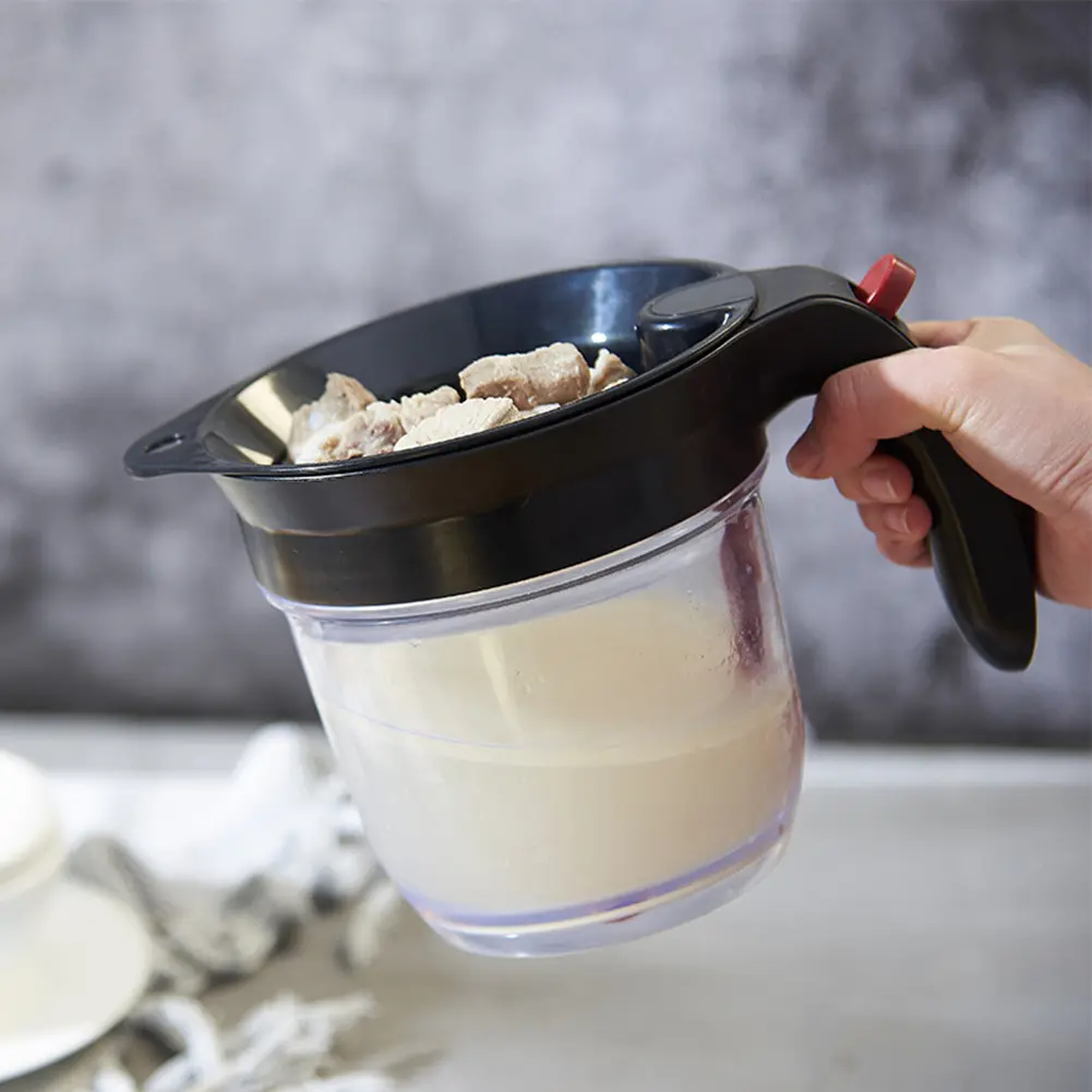 Gravy Grease Separator with Bottom Release Fat Grease Strainers Multifunctional Plastic Fat Separator Creative Kitchen Tool