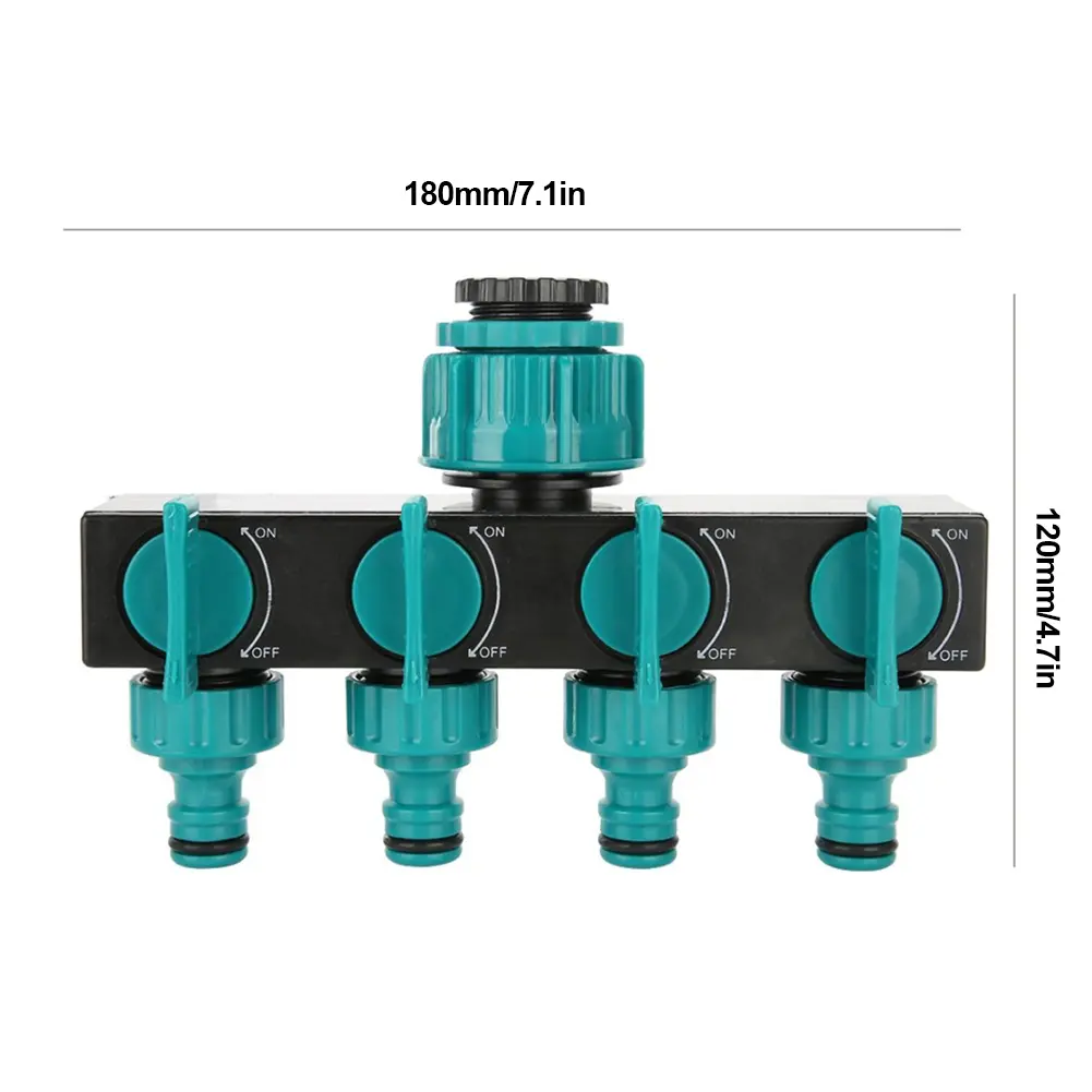 1/2in-3/4in-1in Hose Splitters Garden Tap Water Splitter Plastic 4-Way Water Hose Connectors for Drip Irrigation Lawns