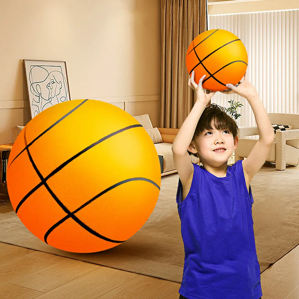 18cm Silent Basketball High-Resilience Foam Basketball Mute Bouncing Basketball for Various Indoor Activities