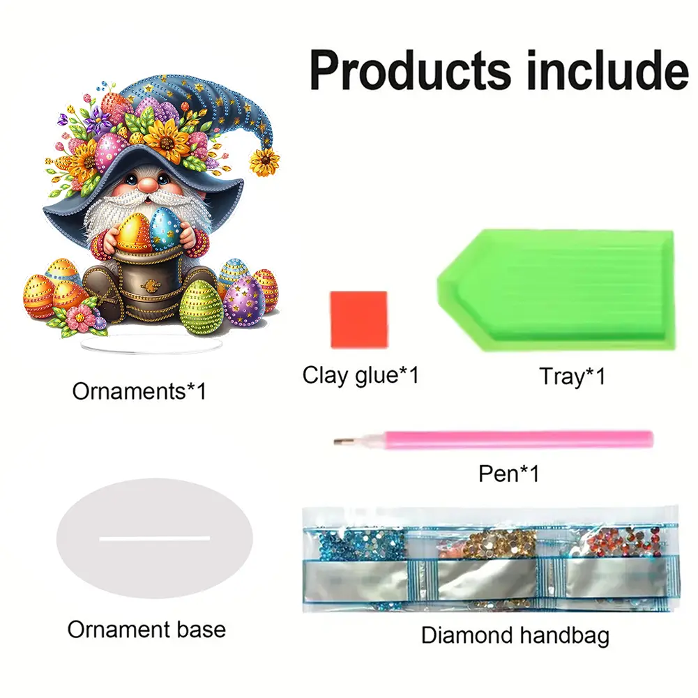 Acrylic Special Shape 2025 Easter Rabbit Table Top Diamond Painting Ornament Kits 5D DIY Diamond Painting Desktop Bedroom Decor
