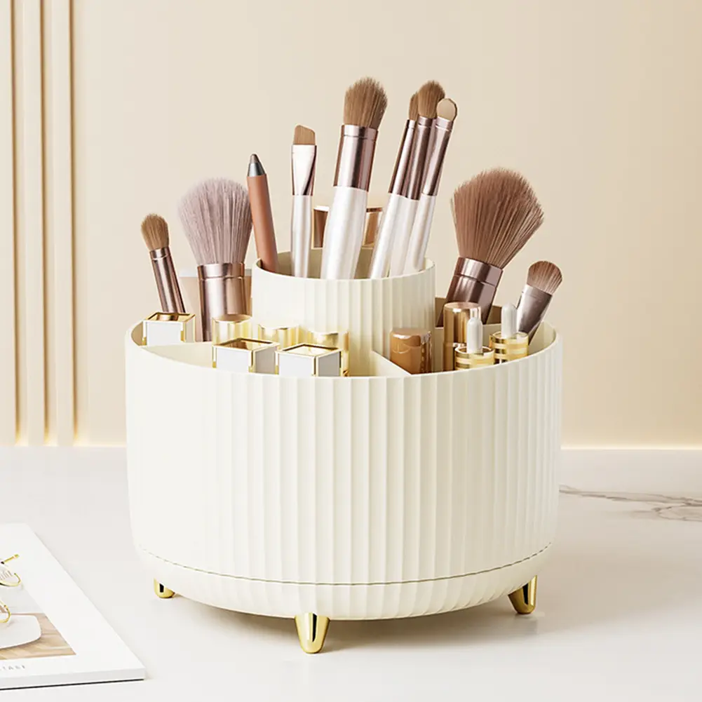 360° Rotating Makeup Storage Organizer Large Capacity Makeup Lipstick Container Multifunctional for Home Bedroom Dresser