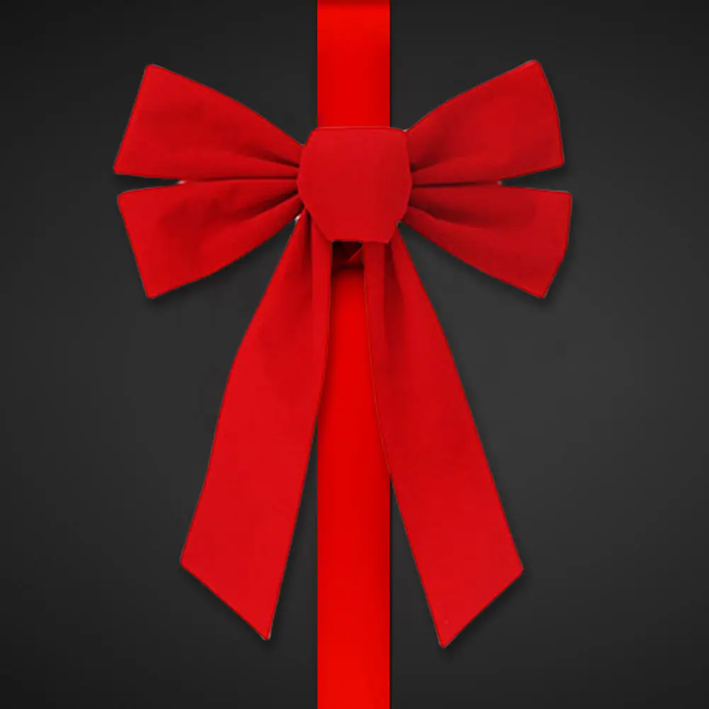 Red Christmas Bows Flannel Christmas Tree Decoration Bows Christmas Tree Topper Bowknot for Xmas Wedding Decor