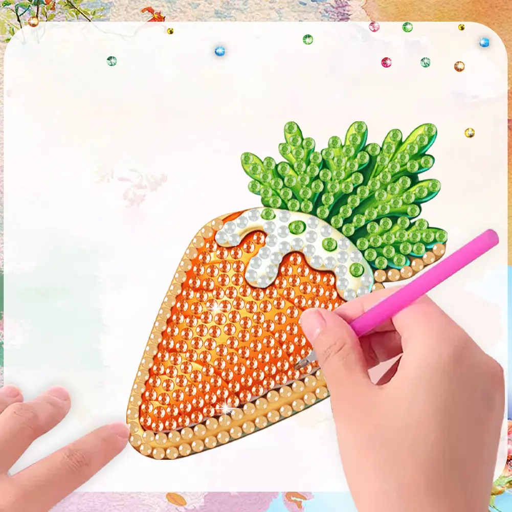 6Pcs/set DIY Fridge Stickers Magnets Kits Easter Animal Diamond Painting Refrigerator Magnet Diamond Painting Art Fridge Magnet