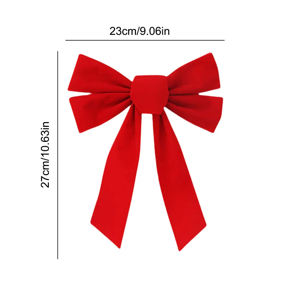 Red Christmas Bows Flannel Christmas Tree Decoration Bows Christmas Tree Topper Bowknot for Xmas Wedding Decor