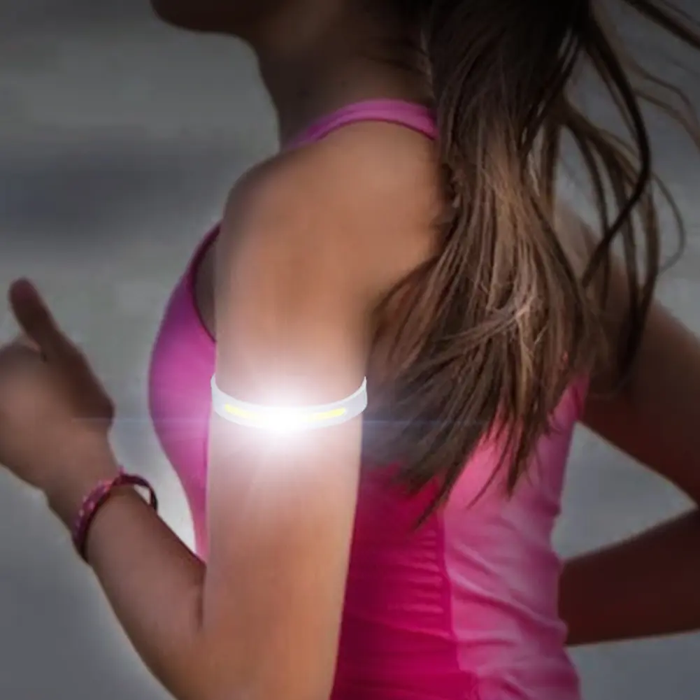 4 PCS COB Running Light Ultralight COB Night Running Wrist Lamp Waterproof Warning Light Bicycle Light for Running Walking