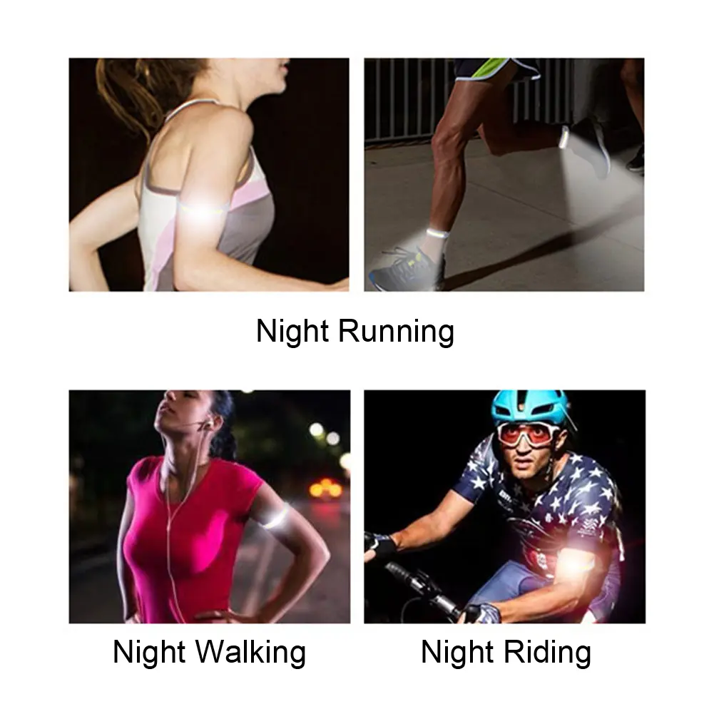 4 PCS COB Running Light Ultralight COB Night Running Wrist Lamp Waterproof Warning Light Bicycle Light for Running Walking