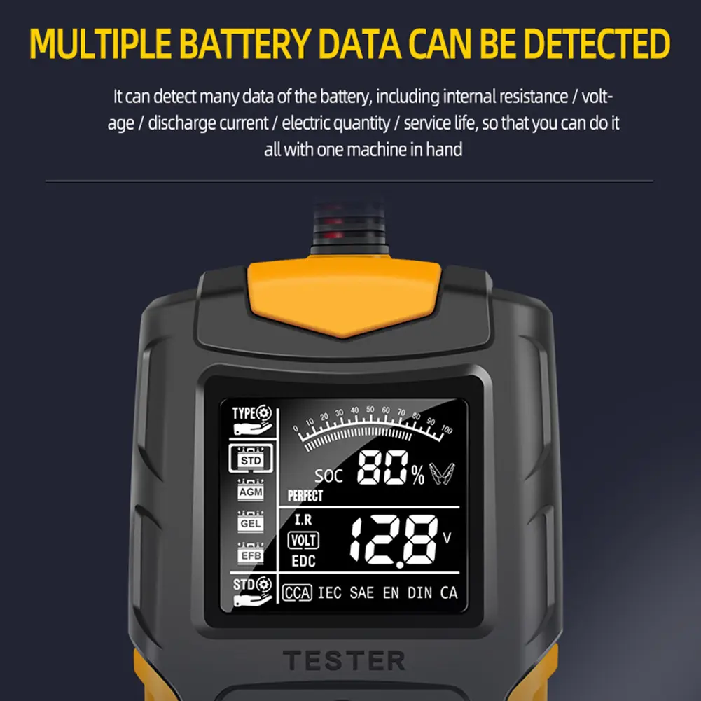 Vehicle Gel AGM WET Battery Analyzer LCD Digital Automotive Car Battery Tester Automobiles Parts Accessories