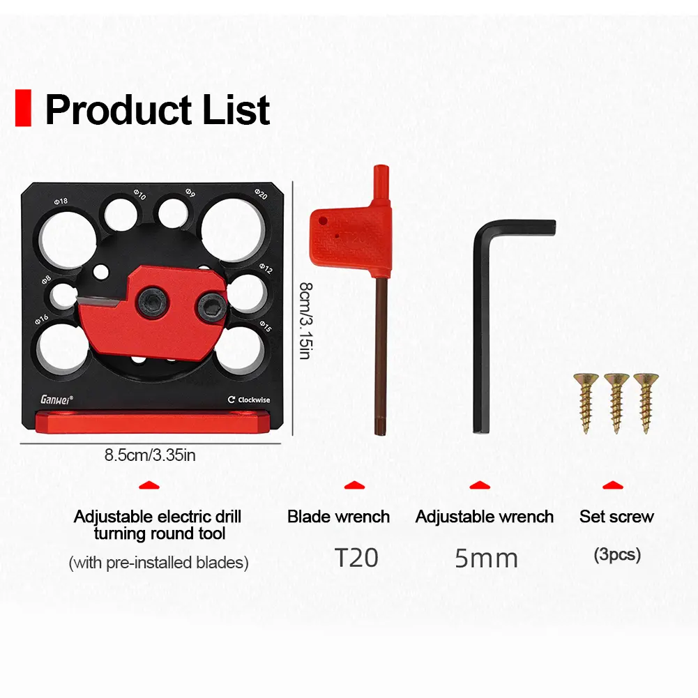 Adjustable Milling Dowel Round Rod Auxiliary Tool Compact Round Rods Wood Sticks Maker Milling Machine Rod Clamp for Woodworking