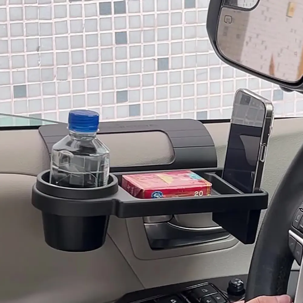 Side Door Window Phone Slot with Cup Holder Side Window Backseat Hanging Organizer Car Side Door Storage Box Car Interior Parts
