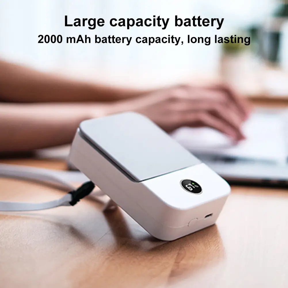 Portable Bladeless Clip on Belt Personal Fan 3-Speed USB Rechargeable Hands-Free Hanging Neck Fan for Home Office Outdoor Travel