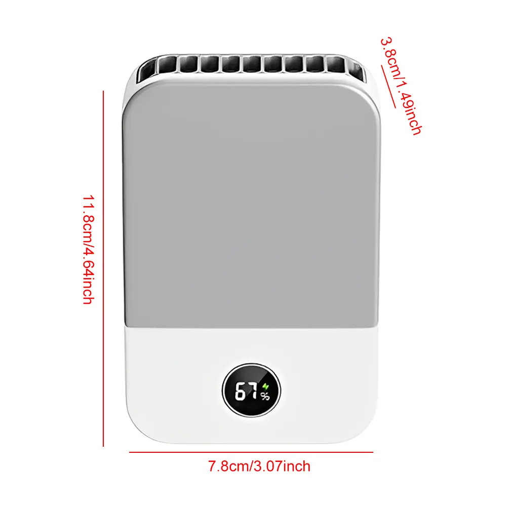 Portable Bladeless Clip on Belt Personal Fan 3-Speed USB Rechargeable Hands-Free Hanging Neck Fan for Home Office Outdoor Travel