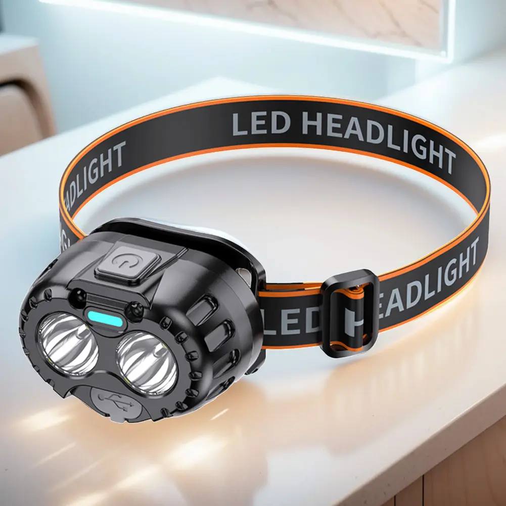Powerful LED Headlamp Motion Sensor High Brightness Headlight IPX4 Waterproof LED Forehead Flashlight 500mAh for Running Cycling